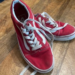 Mens Red Vans Old Skool Low Tops